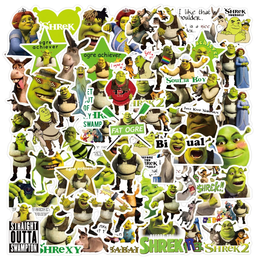 10 / 30 / 50pcs,Cartoon Monster Shrek Graffiti Sticker, DIY, Waterproof, Laptop, Suitcase, Guitar, Star Sticker, Wholesale