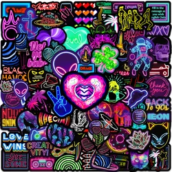 10/30/50/100pcs Cool Cartoon Neon Light Graffiti Stickers Aesthetic Decals DIY Laptop Motorcycle Notebook Car Decoration Sticker