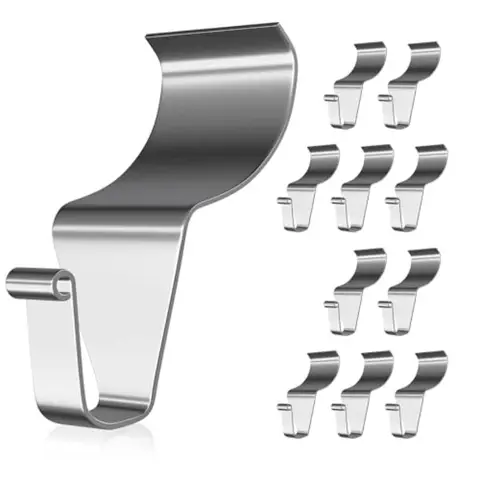 Vinyl Siding Hooks for Outdoor Decor, Stainless Steel, Silver, Heavy-Duty Low-Profile No-Hole Installation for Wreaths