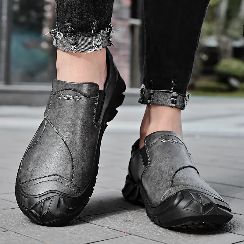 Genuine Leather Men Shoes Luxury Brand Casual Shoes Slip on Formal Loafers Male Driving Shoes Fashion Trekking Breathable Flats