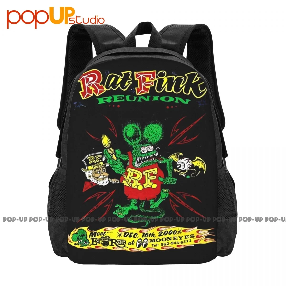 Rat Fink Reunion 2000 Autographed By Ed Roth Backpack Large Capacity Cute Creative 3d Printing Outdoor Running