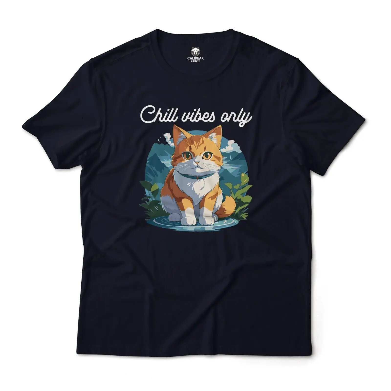 

Chill Vibes Only Cat Aesthetic Graphic T-Shirt Unisex