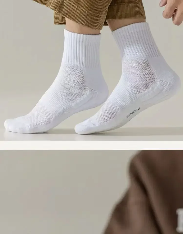 1 oder 4 Stück Socken Herren Baumwolle Deodorant Winter Handtuch unten mit Samt Mittelrohr weiße Strümpfe verdickte Sport-Basketball-Socken – Detail 7