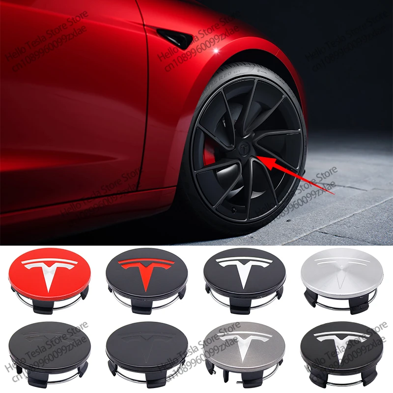 4pcs 56mm Applicable To Tesla original wheel hub cover wheel hub tire center cover logo Model 3 Model Y Model S X Car accessorie