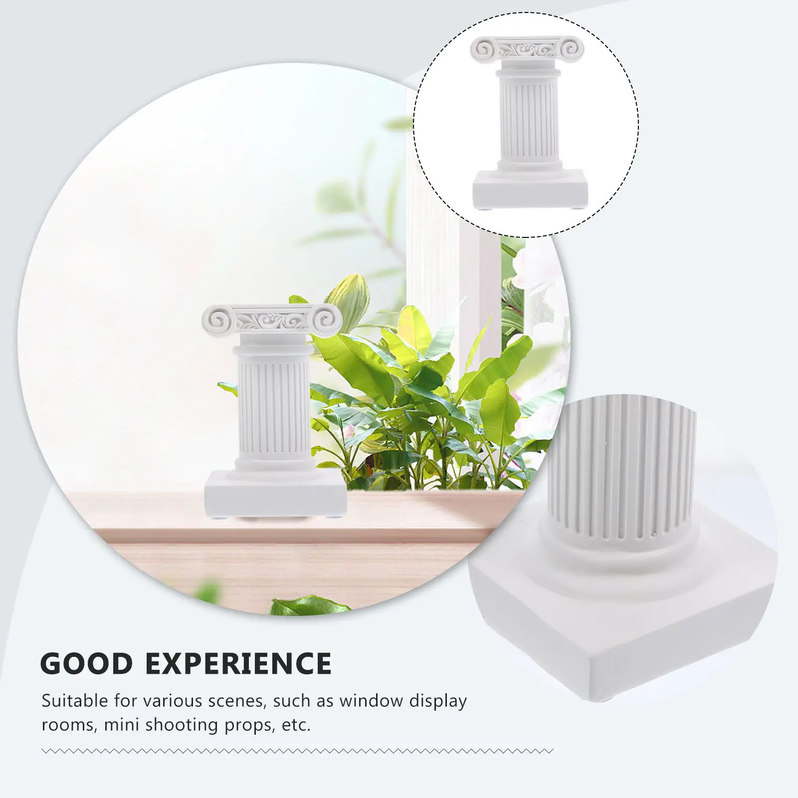 Resin Roman Pillar Holder Elegant Miniature Column Decor for Home Dining Room Winter Party Tabletop Photography Prop