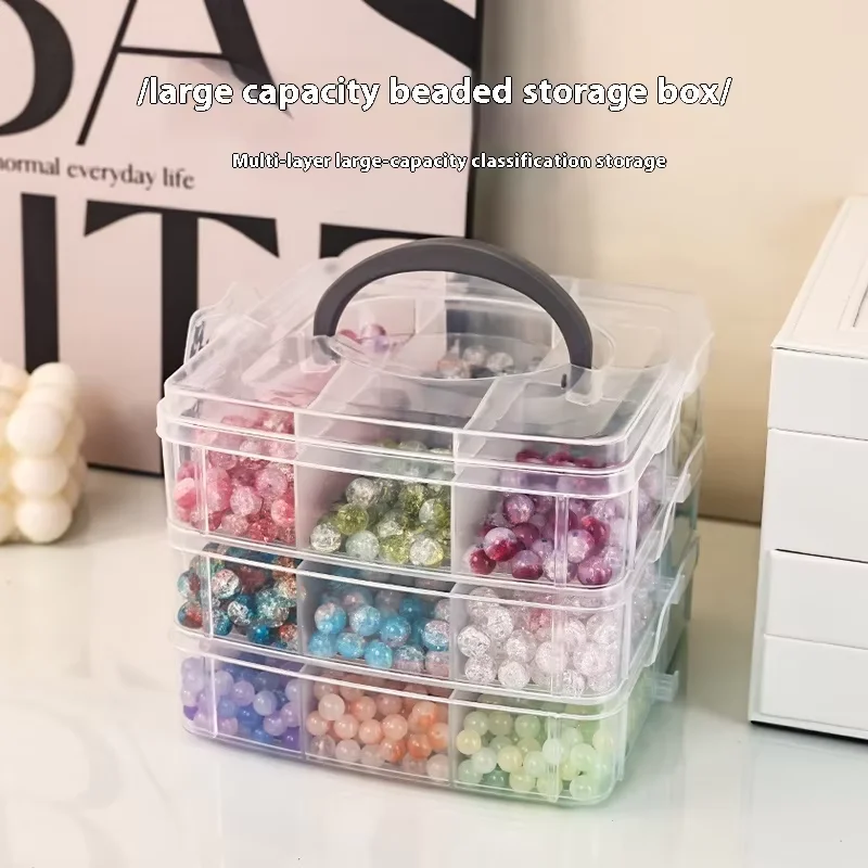 

Handmade Modern Multi-Layer Beaded Storage Box PP Material for Jewelry Earrings Beads Accessories DIY Loose Beads Packaging Box