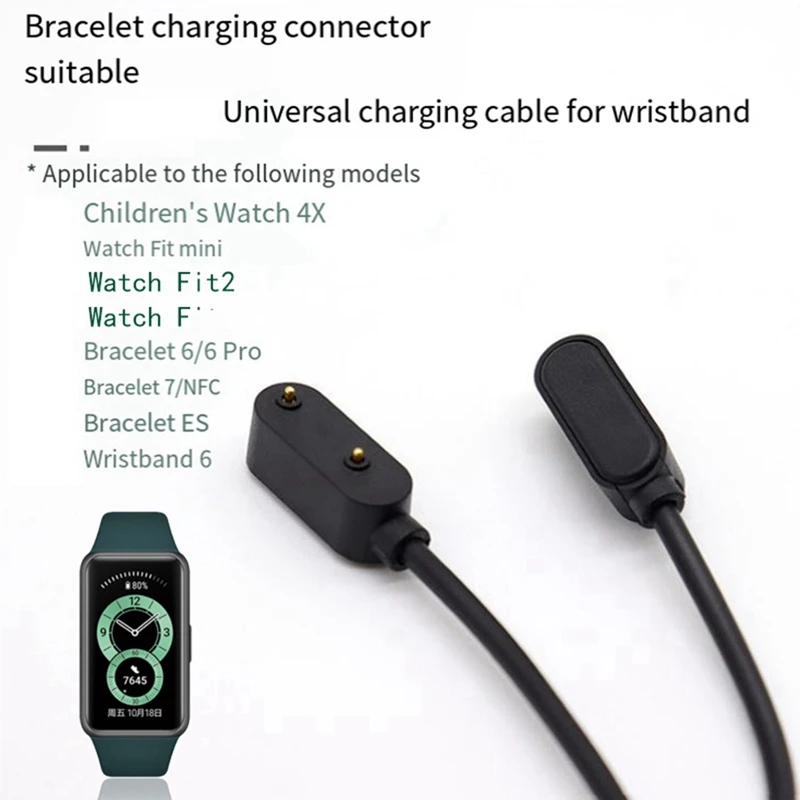 For Huawei Honor Band 6Pro/7/8 Charging Cable Watch ES/4X5X/5Pro/Fit With Protection Charging Cable,Black Durable Easy Install