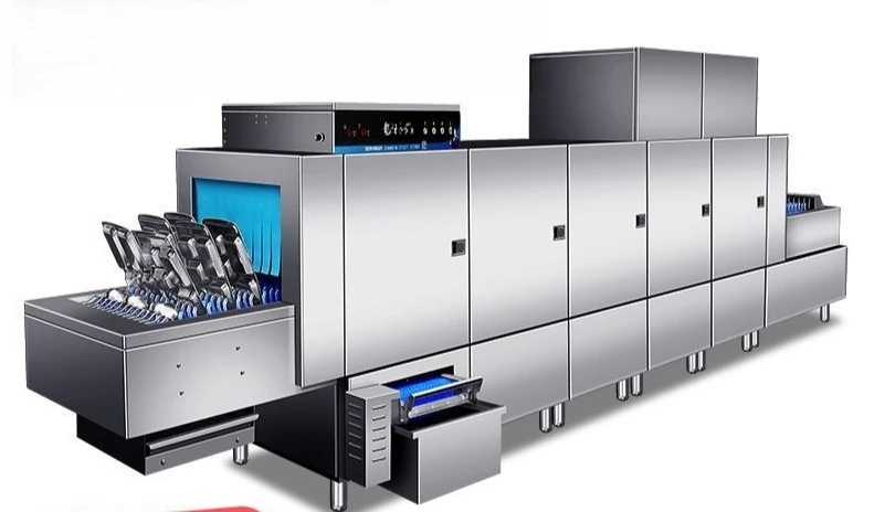 School cafeteria restaurant disinfection drying integrated long-dragon dishwasher