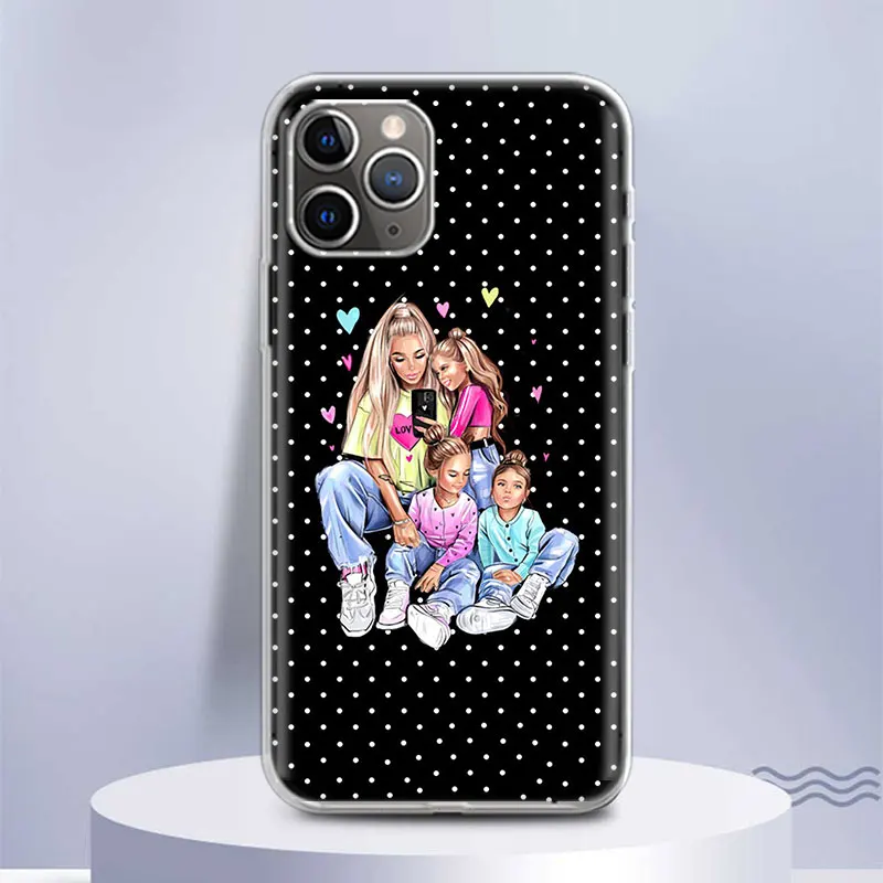 Fashion Family Mother Mom Baby Soft Silicone Phone Case For Apple iPhone 11 14 15 16 Pro 12 13 Mini XR X XS Max 7 Plus 8 + Funda