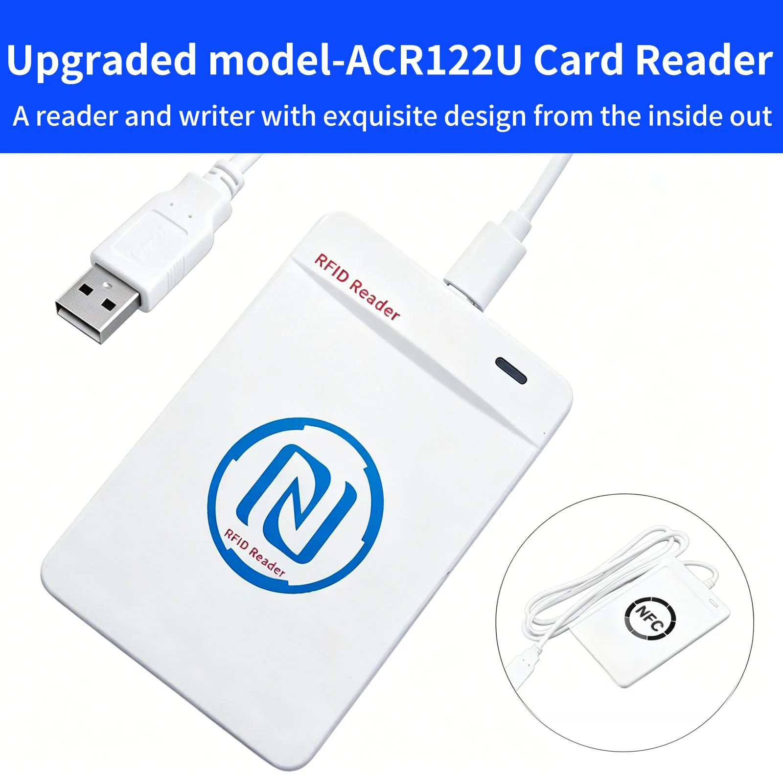

Upgraded model ACR122U USB Contactless Smart Card Access Card Copy Reader IC Property Elevator Decryption Copy Machine 13.56MHZ