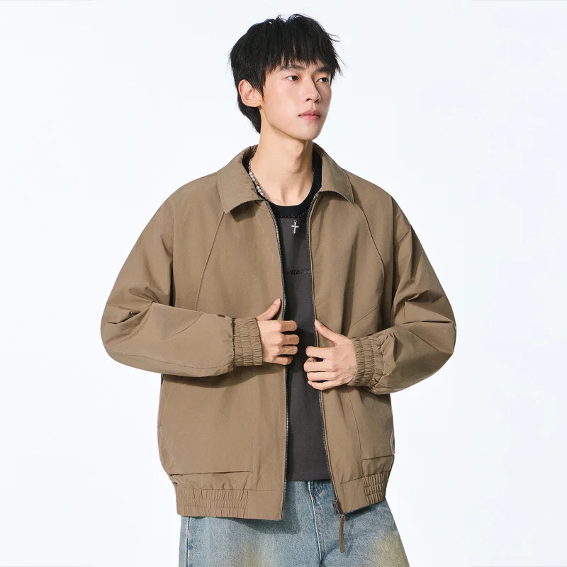 

GIOIOMen's Jacket，New Spring and Autumn American Style Lapel Non-Iron Reversible Casual Men's Jacket，Men's Clothing