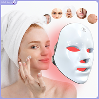 7-in-1 LED Light Therapy Mask Wireless Red Light Therapy Face Mask USB Rechargeable for Skin Repair Anti-Aging and Face Care