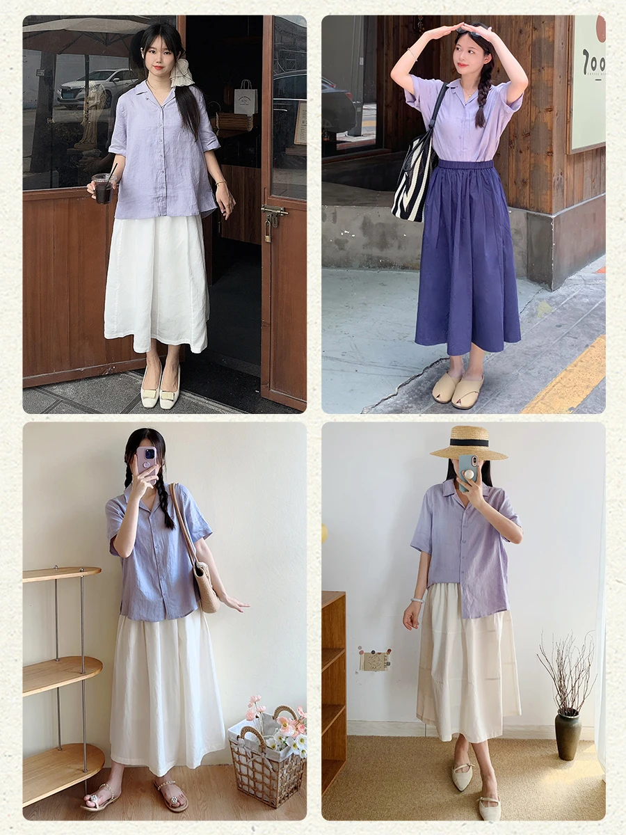 Original Design Linen Purple S - Linen Shirt Breathable recension och pris