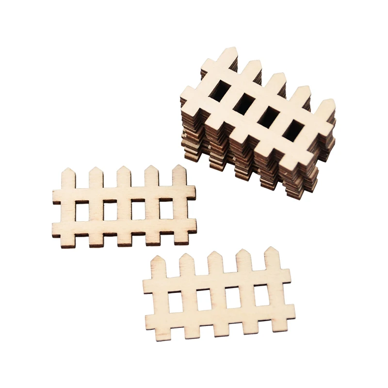 20/40pcs Mini Wooden Fence DIY Micro Landscape Fairy Tale Garden Decoration Accessories Photography Props Handicraft Accessories