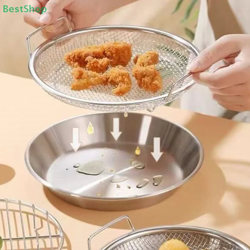 

Stainless Steel Filter Tray,Reusable Round Mesh Basket,Frying Grilling,Kitchen Strainer,Fruit Vegetable Water Filter Basket