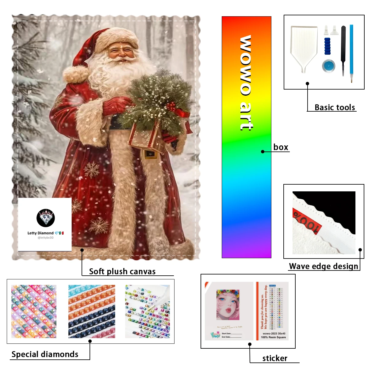 

【Letty Diamond art】The Santa Claus wearing red clothes 100% resin FD+ab+xc Diamond Stamping Kit Perfect Masterpiece worth Buyi