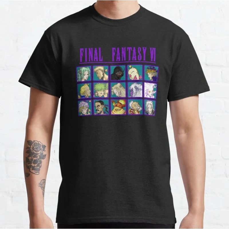 

Final Fantasy Heroes Gift t shirt for RPG gamer 100% cotton printed tee Men's Short Sleeve Graphic Clothes All size tops S-6XL