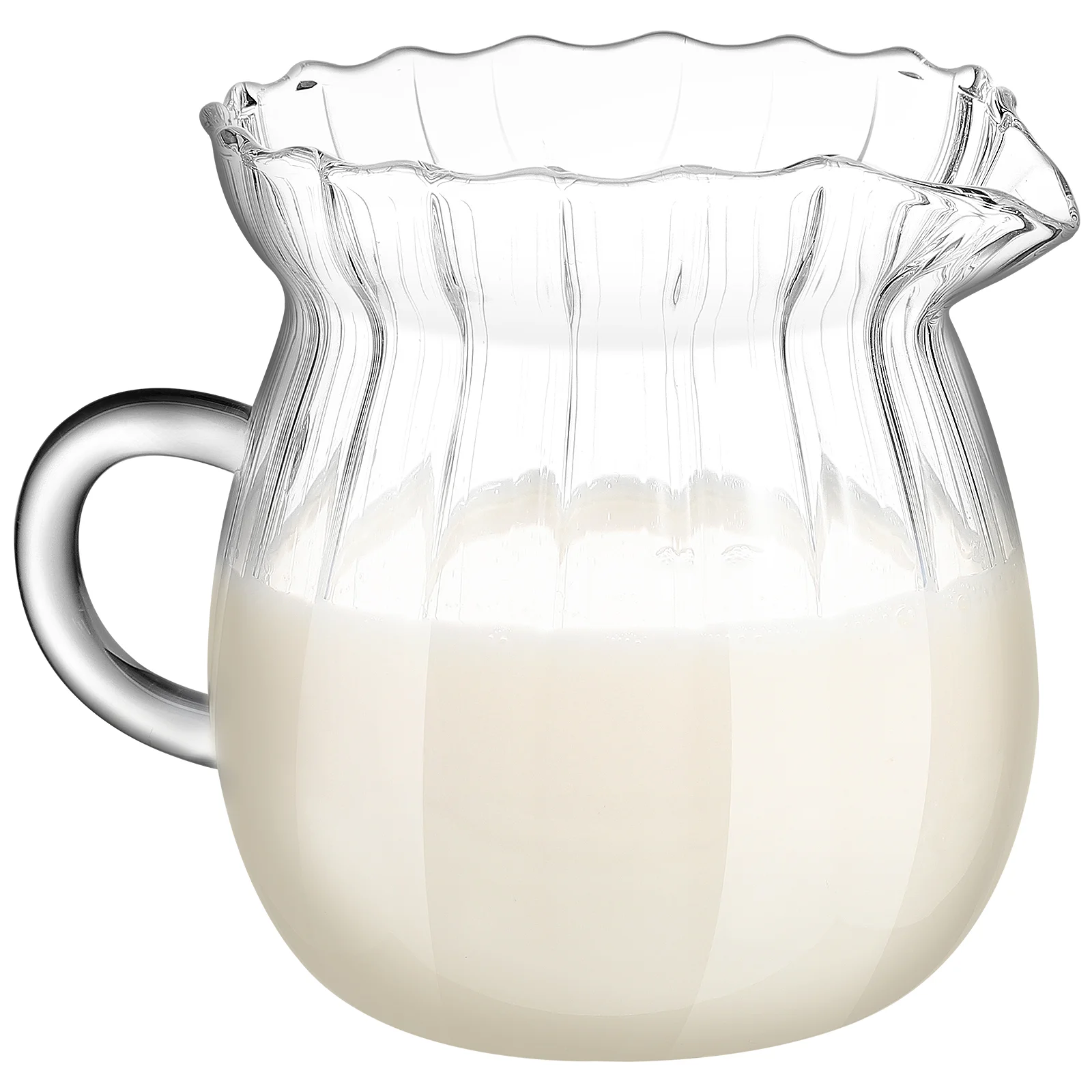 Small Pitcher Glass Creamer Pitcher Milk Frothing Pitcher Coffee Creamer Container Creamer Jug Glass Syrup Pitcher 370ml