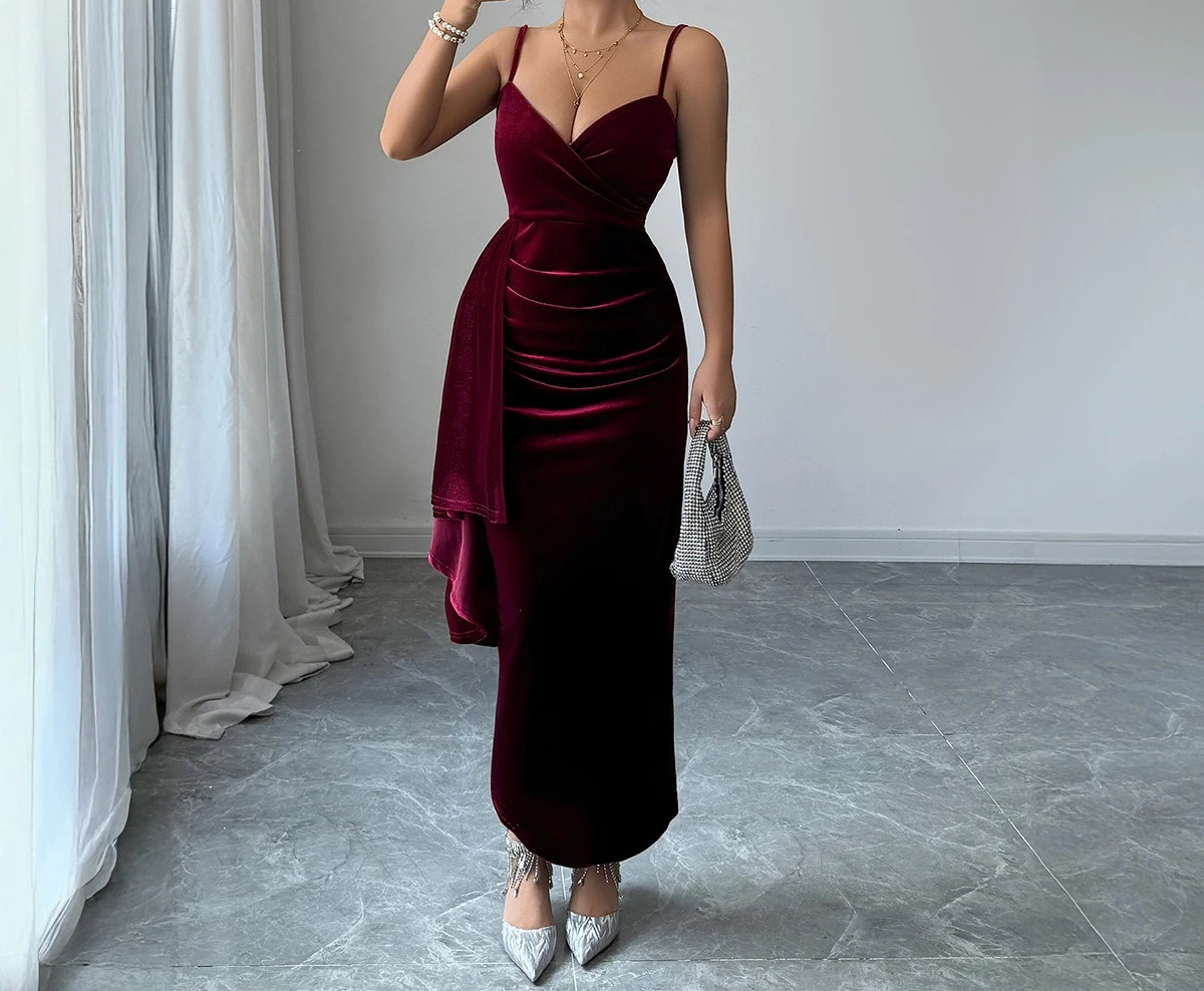

Elegant and High-end Camisole Long Skirt Dress for Women Autumn/winter 2025