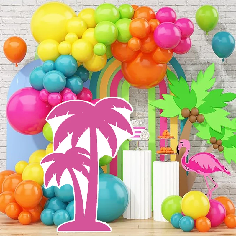 Summer Tropical Party Foam Board Coconut Tree Surfingboard KT Baord Party DIY Decor for Baby Shower Girl Birthday Backdrop Decor