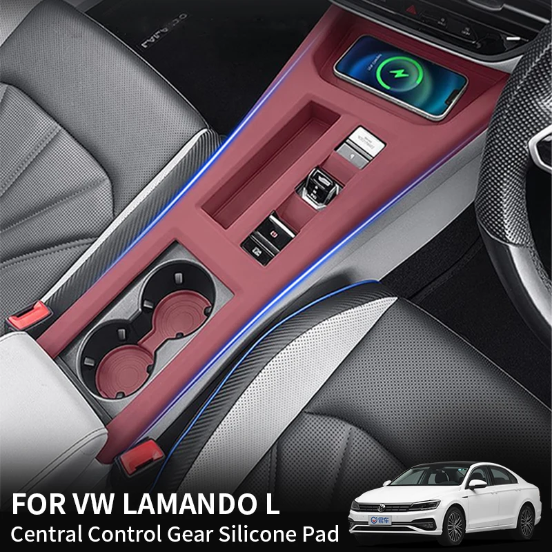 

Silicone Cup Holder Liner for VW Lamando L 2023-2026, Anti-Slip Console Storage Mat, Car Interior Accessories