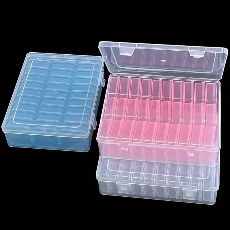 Bead Organizer Box 30Pcs Small Clear Plastic Bead Nail Art Accessories Containers Art Craft Bead Seed Jewelry Tabletop Storage