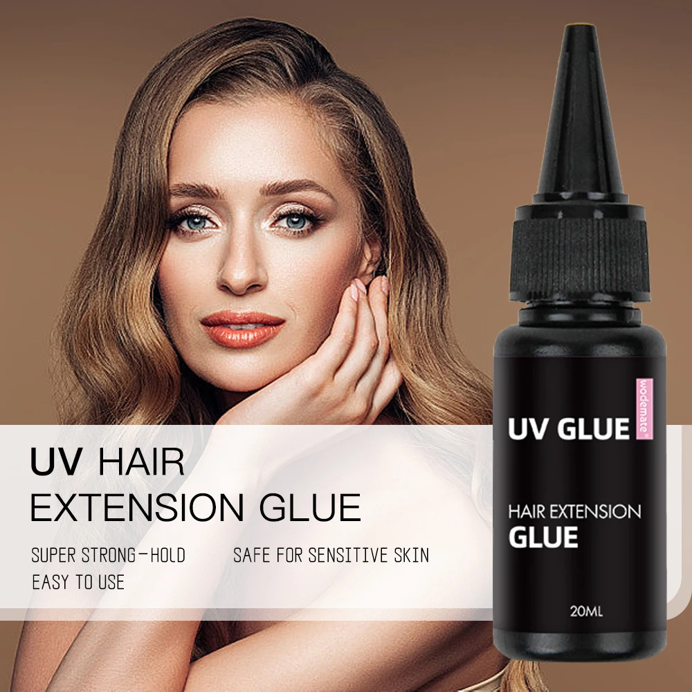 

UV Light Hair Extension Wig Glue 20ml UV Hair Bonding Glue Professional Lace Glue Replacement Wig Tape Adhesive Lace Glue Remove