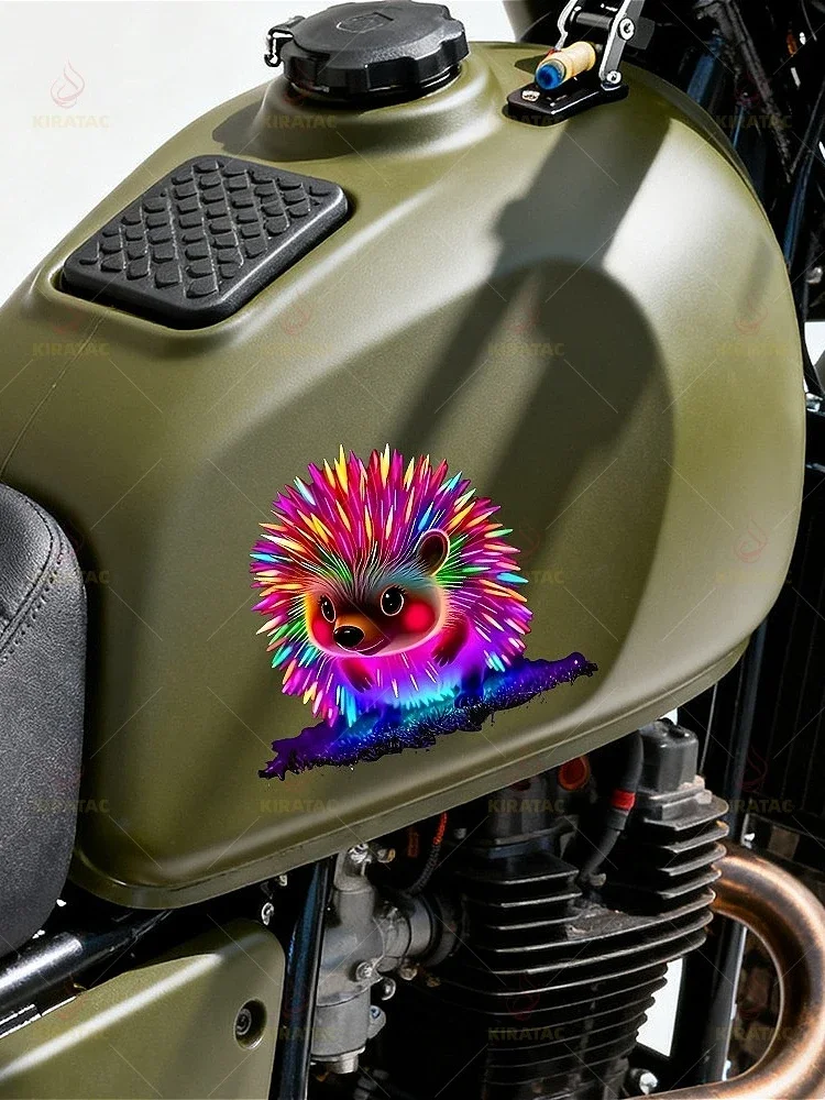 1pc Levendige Neon Leuke Egel Auto Stickers Waterdicht voor Atuo Raam Deur Motorhelm Kuip Brandstoftank Vinyl Decals - afbeelding 2