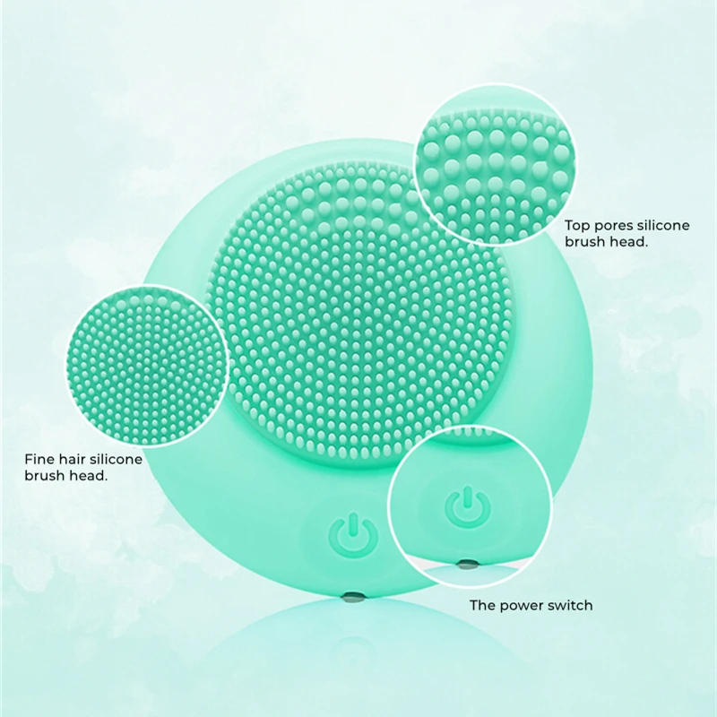 USB Facial Cleansing Brush Electric Face Cleaner Deep Pore Skin Care Massager Silicone Waterproof Beauty Machine Sonic Vibration