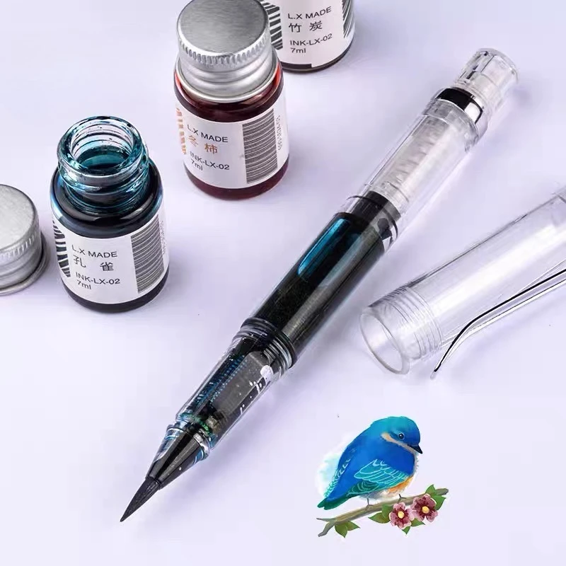 9 Color Piston Brushes Calligraphy Brushes Watercolor Brushes Paint Pen for Chinese Painting School Art Supplies Stationery