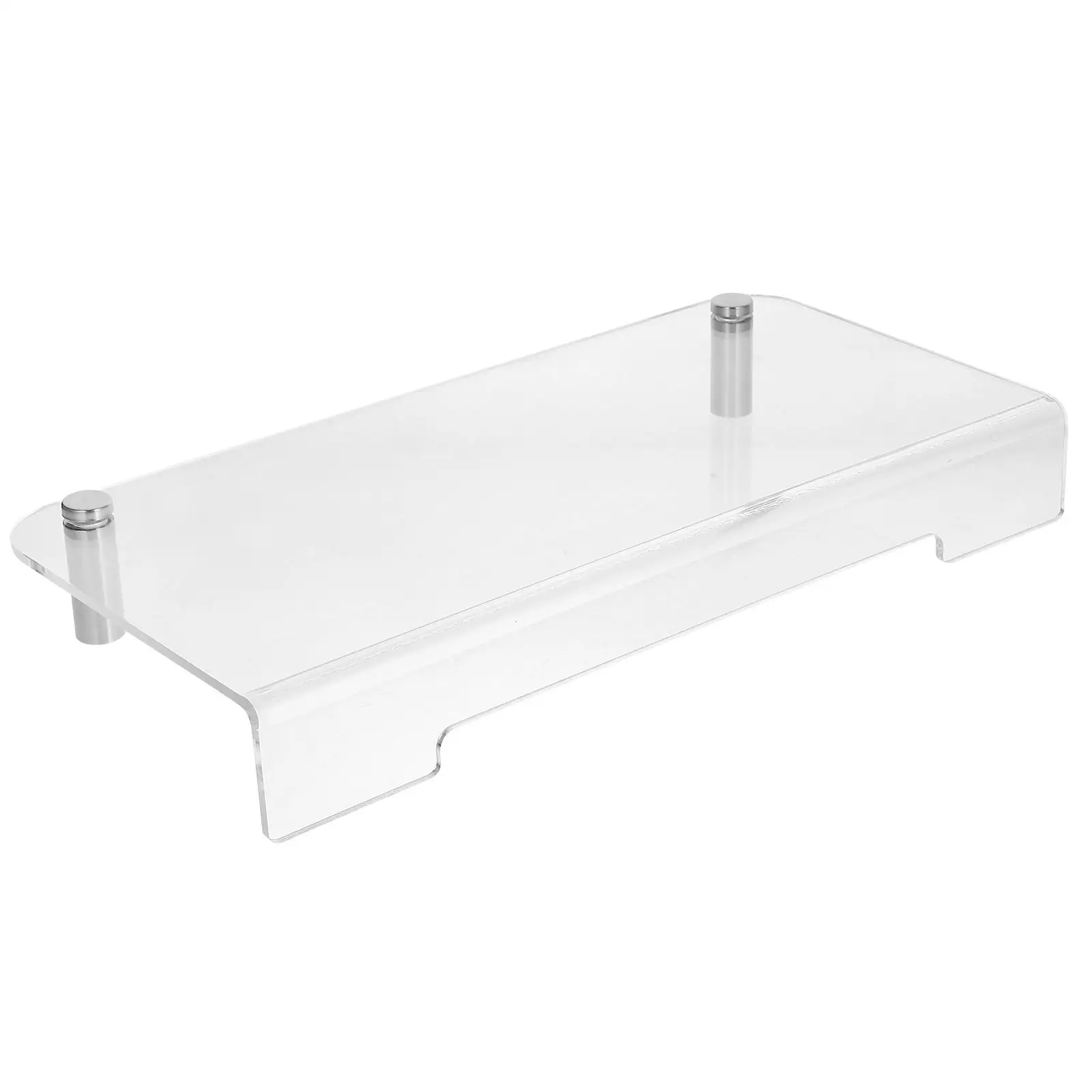 

Acrylic Monitor Stand 40x20x5cm Laptop Display Rack Elevator Office Computer Screen Riser Desktop Storage Solution Metal Base
