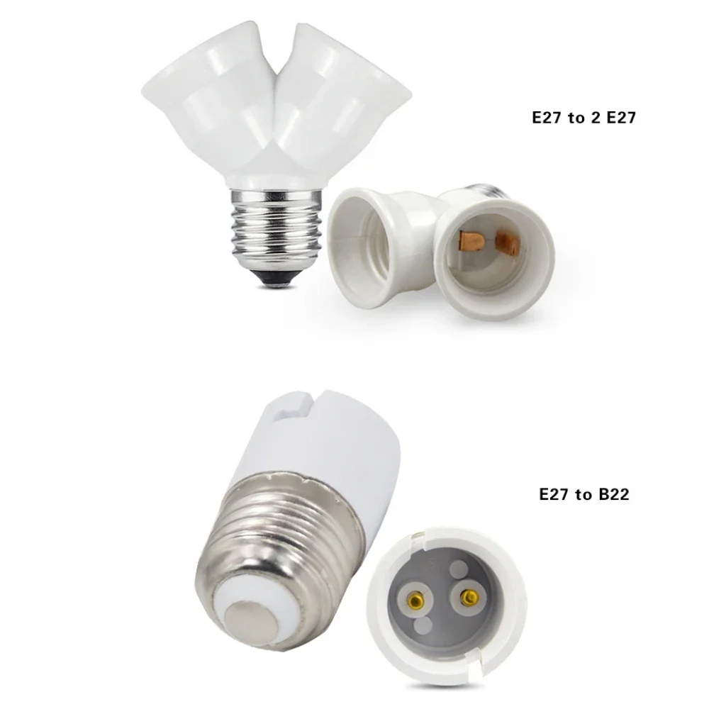 LED Bulb Lamp Base Holder E27 E14 E12 GU10 G9 B22 MR16 GU24 Fireproof Pendant Ceiling Light Socket Adapter Lighting Accessories