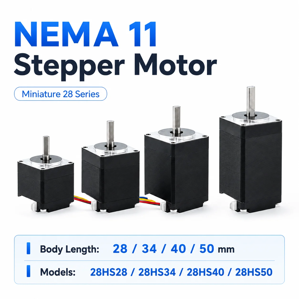 Miniature 28 Series Stepper Motor 28HS28 28HS34 28HS40 28HS50 Printer Accessories Nema 11 Stepper Motor for Mini CNC 3D Printer