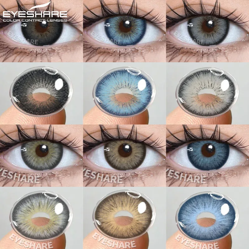 EYESHARE 1 Paar farbige Kontaktlinsen, farbige Pupillen, blaue Linsen, grüne Augen, Kosmetik, braune Pupillen, weiche Jahreslinsen