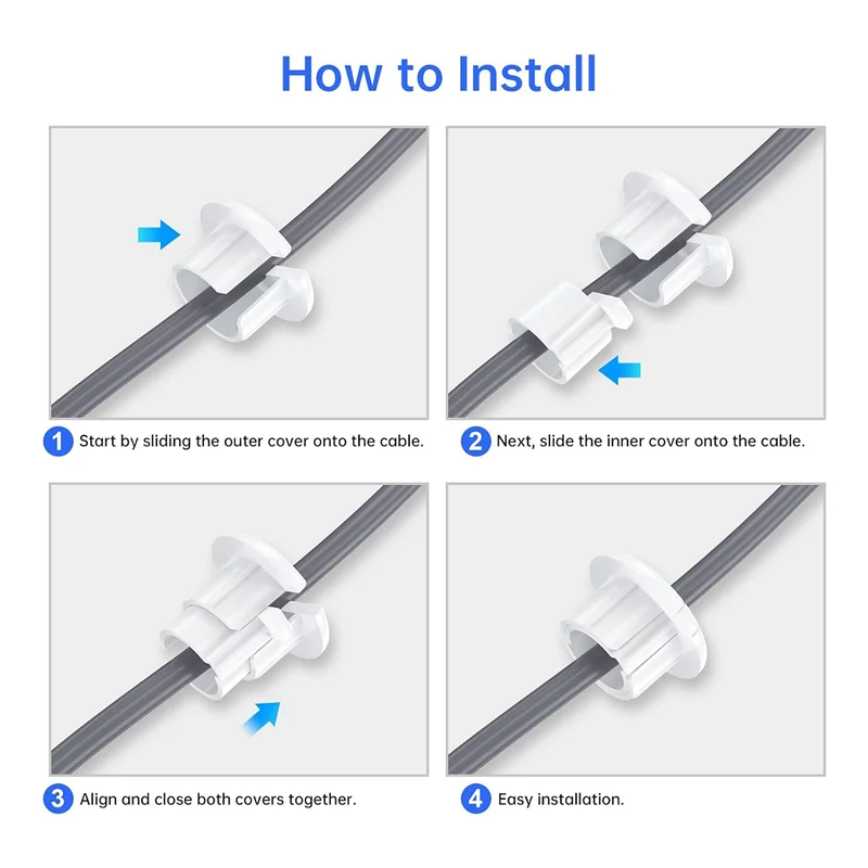 Набор настенных втулок ABGR для кабеля Starlink Dishy Ethernet, комплект для прокладки кабеля, набор втулок для подачи отверстия в стене, 2 шт.