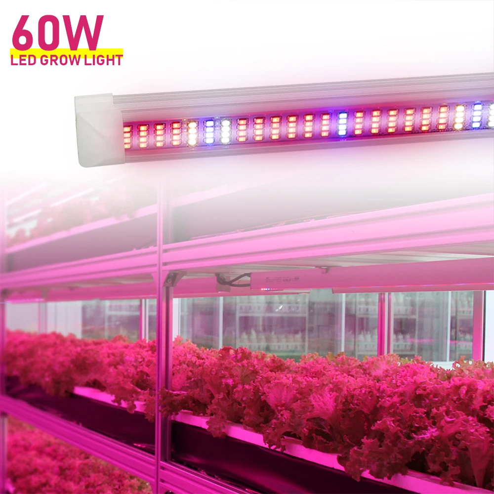 Imagem -05 - Tube Led Grow Lights Bar Full Spectrum Plant Phyto Lâmpada para Cultivo Hidroponia Vegetais Estufa Mudas 114cm 20 Pcs por Lote t8