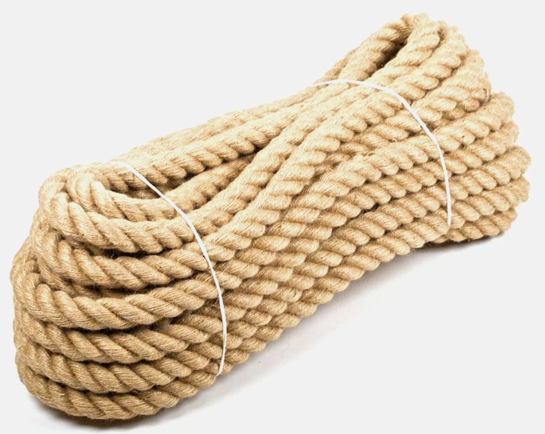 

Natural Jute Rope Strong Twisted Hemp Decking Barrier Cord Garden Size12/14/16/20mm x 5/10/15m