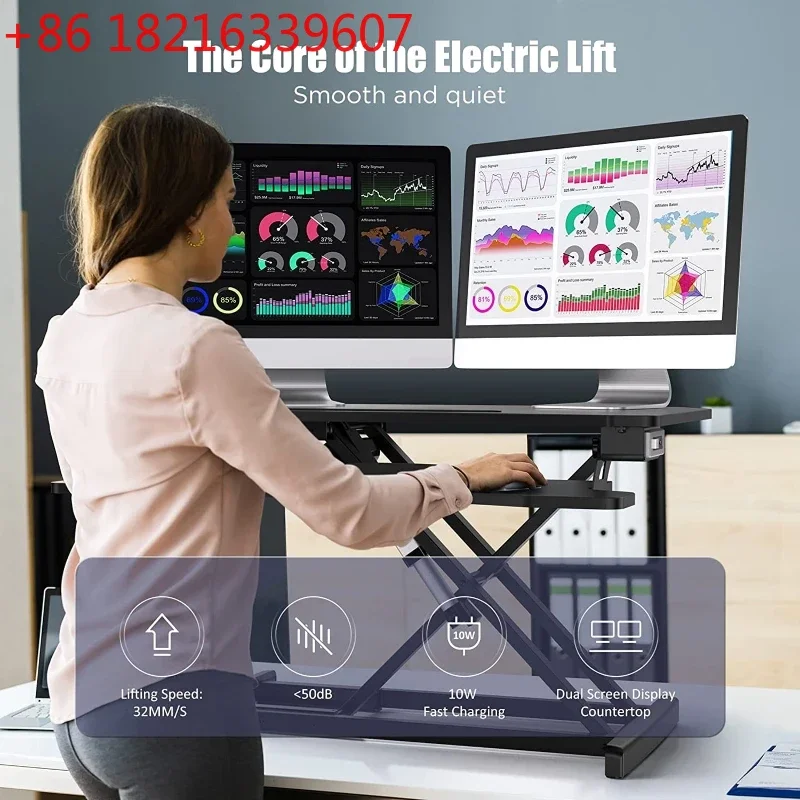 YAO Standing Desk Sit Converter Stand-up lifting worktable computer desk Converter Folding Table Adjustable Height for Dual Moni