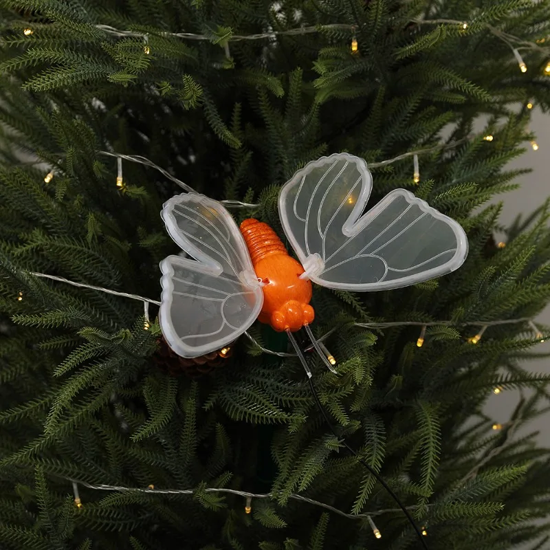 Butterfly decorative lights, dynamic luminous landscape lighting, insect hanging tree lights, Christmas tree ornaments
