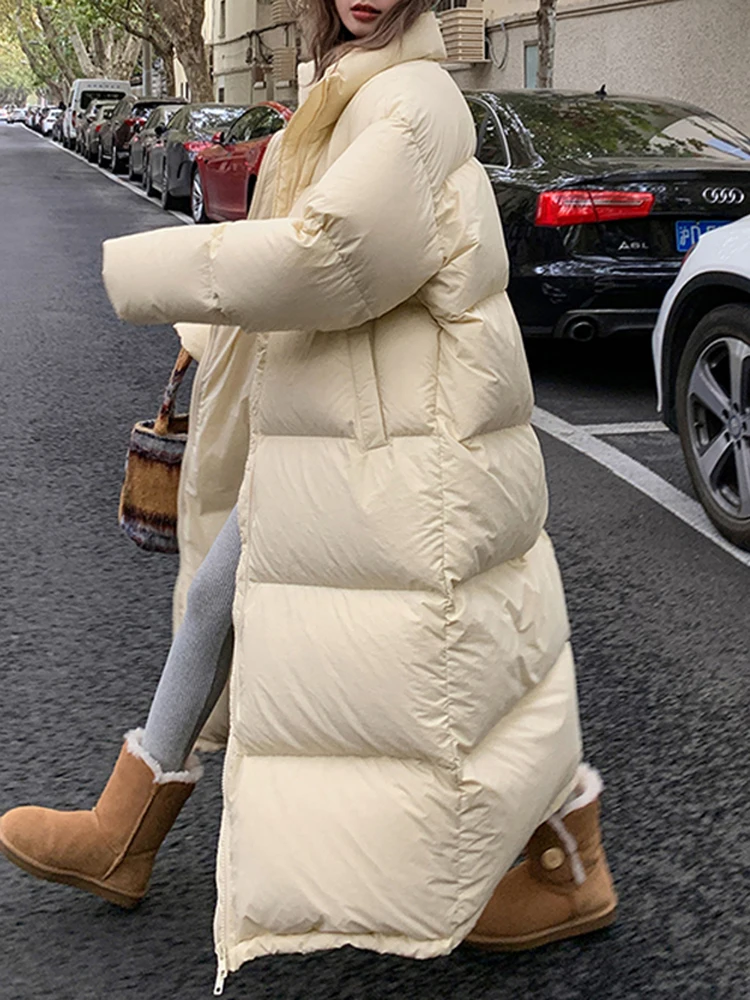 Oversized Down Cotton Jacket Women Winter Warm Long Coat Female Korean Fashion Thick Overcoat Ladies Casual Loose Padded Coats