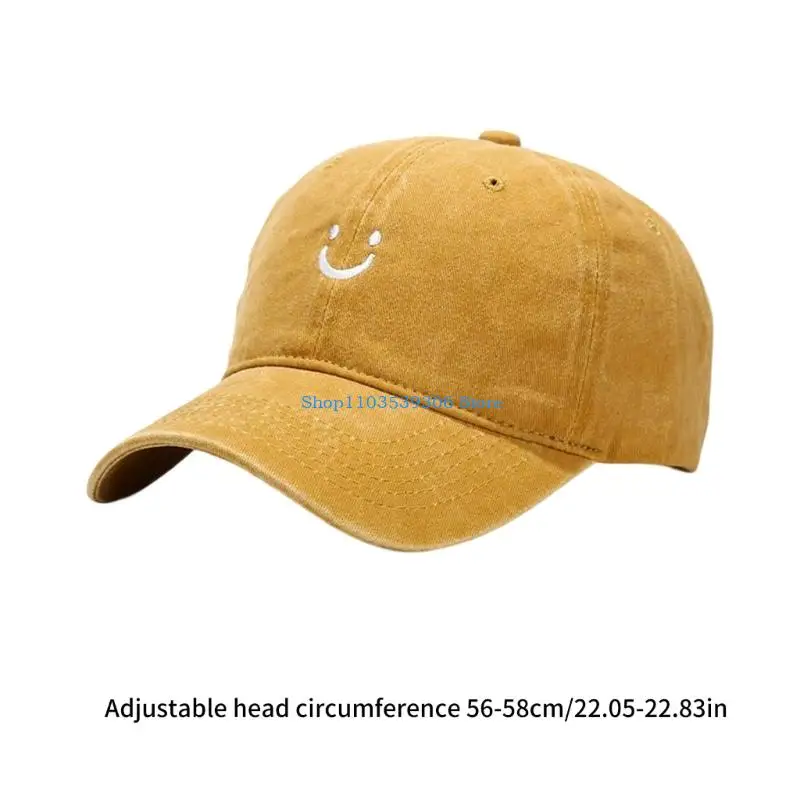 Casquette en coton avec sourire à mode 400A, ajustement réglable pour hommes femmes, activités loisirs en plein air