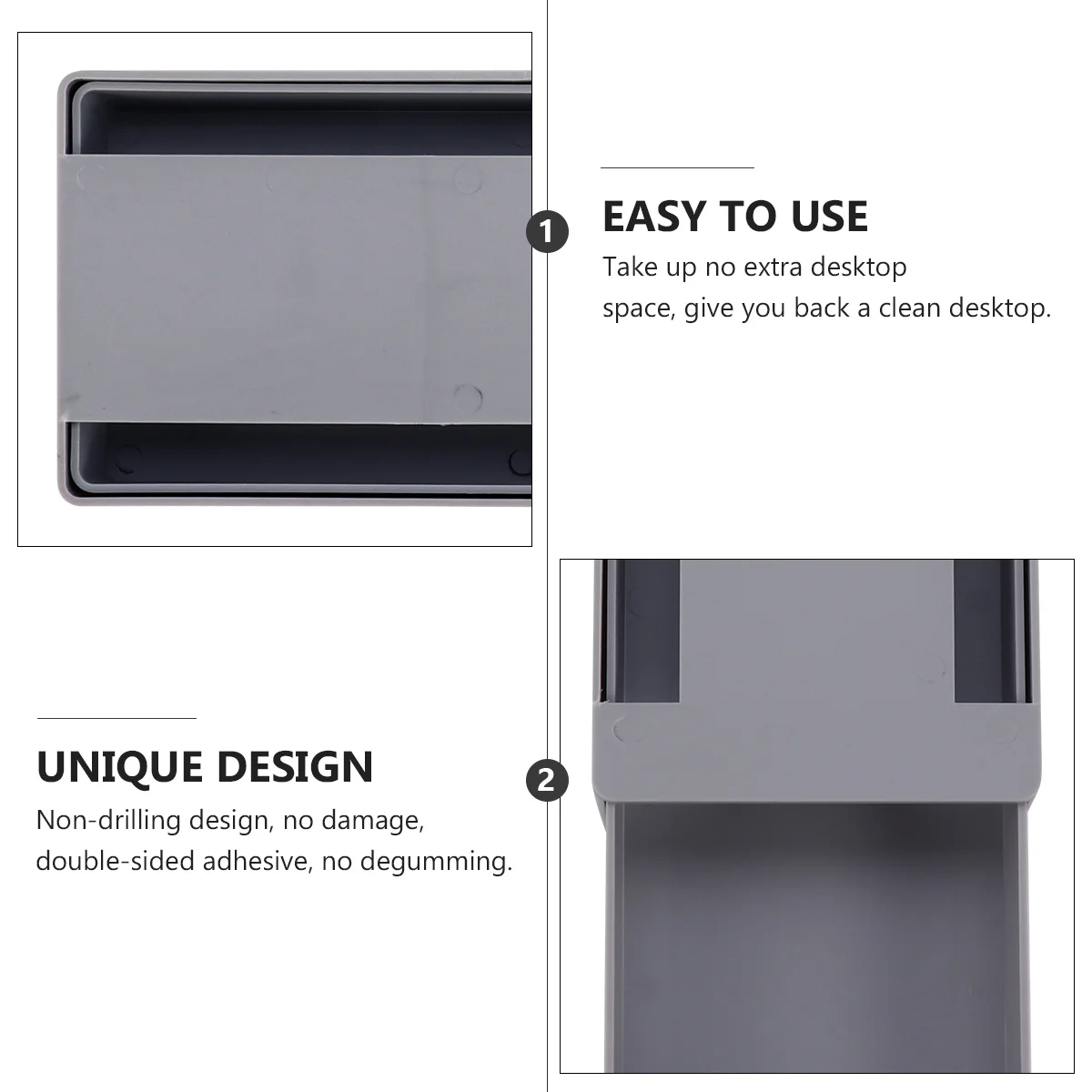 

2pcs Self-Adhesive Hidden Drawer Organizer Abs Acrylic Storage Tray For Desk Kitchen Bedroom Living Room Under Bed Space Saving