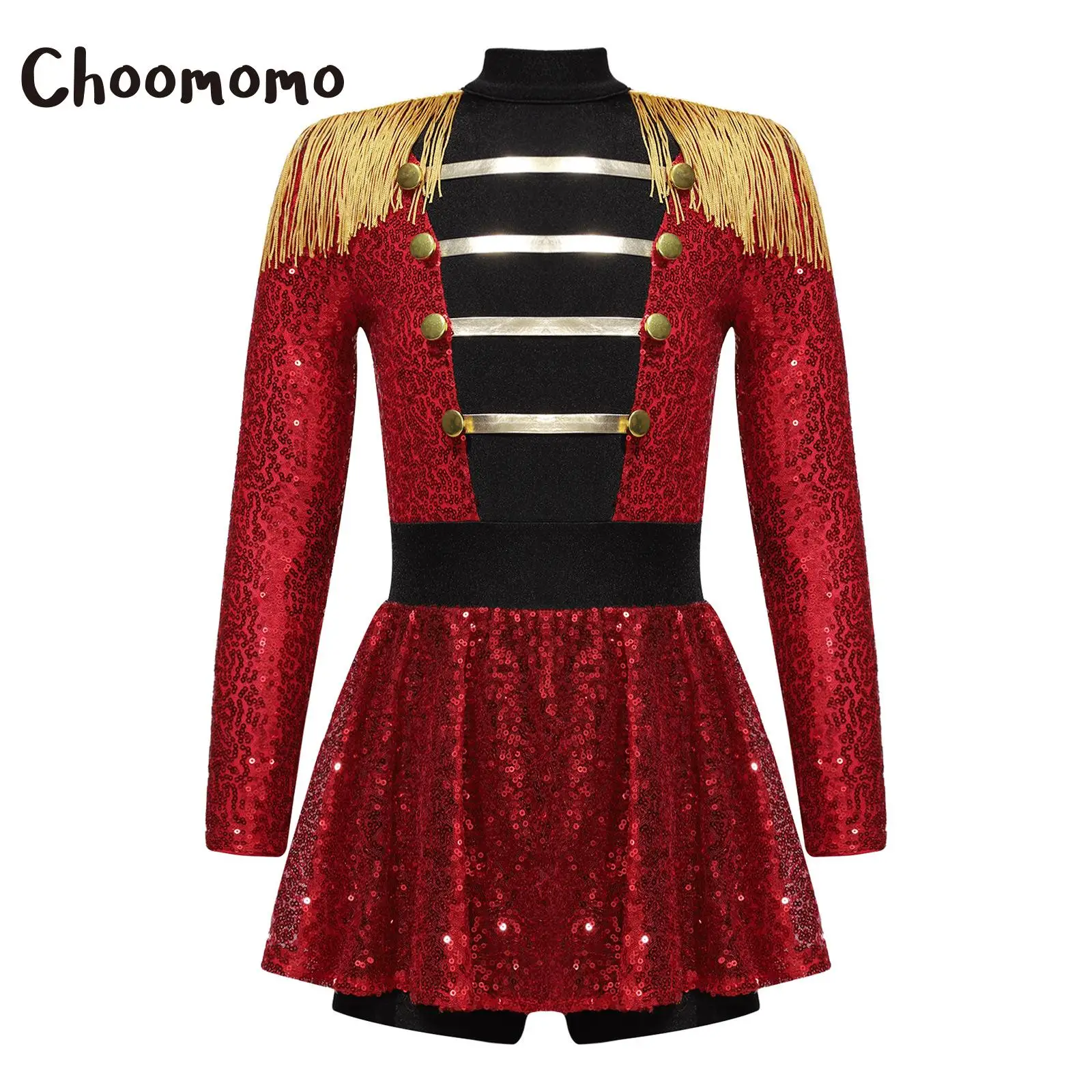 

Girls Circus Ringmaster Costume Lion Tamer Ring Leader Uniform Majorette Halloween Party Magic Show Performance Fancy Dress Up