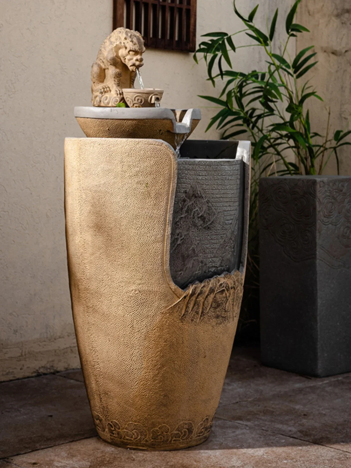 New Chinese flowing water ornaments living room indoor courtyard circulating water fountain