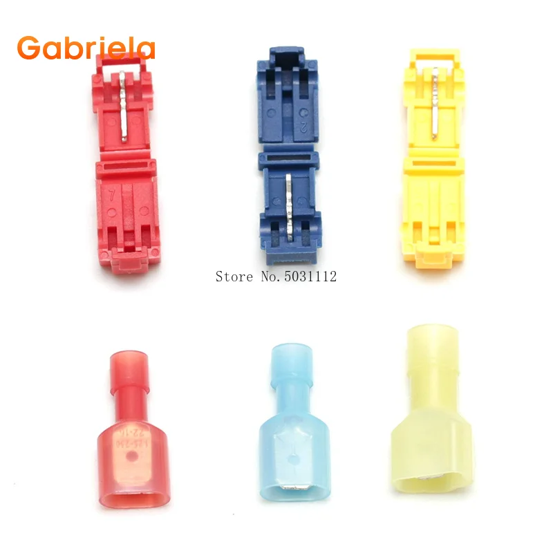 120Pcs/60 Pairs Quick Splice Wire Terminals T-Tap Self-stripping with Nylon Fully Insulated Male Quick Disconnects Kit