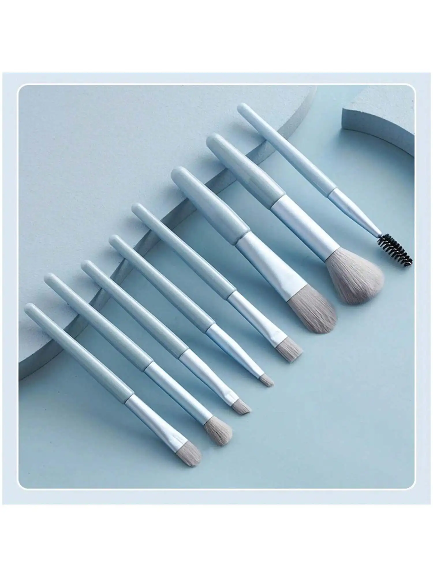 Lidschatten-Pinsel-Set mit 8 Teilen zum Verblenden von Lidschatten, Unteren Wimpernlinien, Eyeliner, Concealer und für Detail-Make-up, Kleine Pinsel