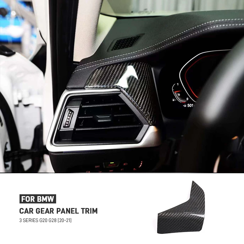 

Real Carbon Fiber Car Instrument Panel Air Vents Trim Cover Accessories For BMW G80 G81 M3 G82 M4 3 4 Series G20 G22 2020-2022