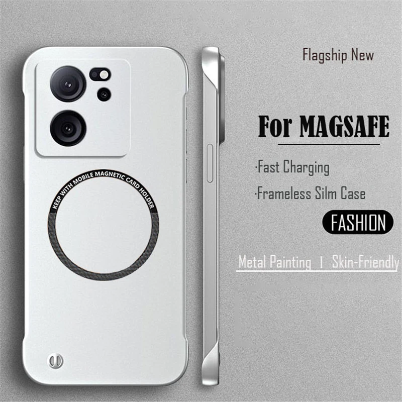 Ultra Thin Frameless Magnetic Case For Magsafe XIAOMI 15 14 13 Lite 13T 12 11 Lite 12T 11T 10 10T Pro Hard PC Matte Phone Cover