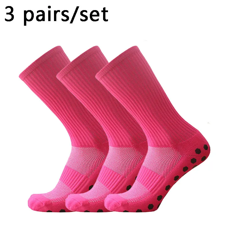 3pairs New Hexagonal Silicone Non-slip Grip Football Socks Breathable Men Women Sports Soccer Socks