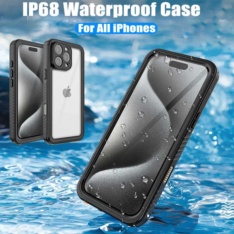 

Military Grade Anti Fall IP68 Waterproof Case For iPhone 16 Pro Max Plus 16E 15 14 13 12 11 XS XR Diving Swim Outdoor Sports